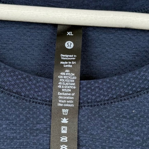 Lululemon Mens Metal Vent Mineral Blue True Navy Tech Long Sleeve Shirt - Picture 4 of 9
